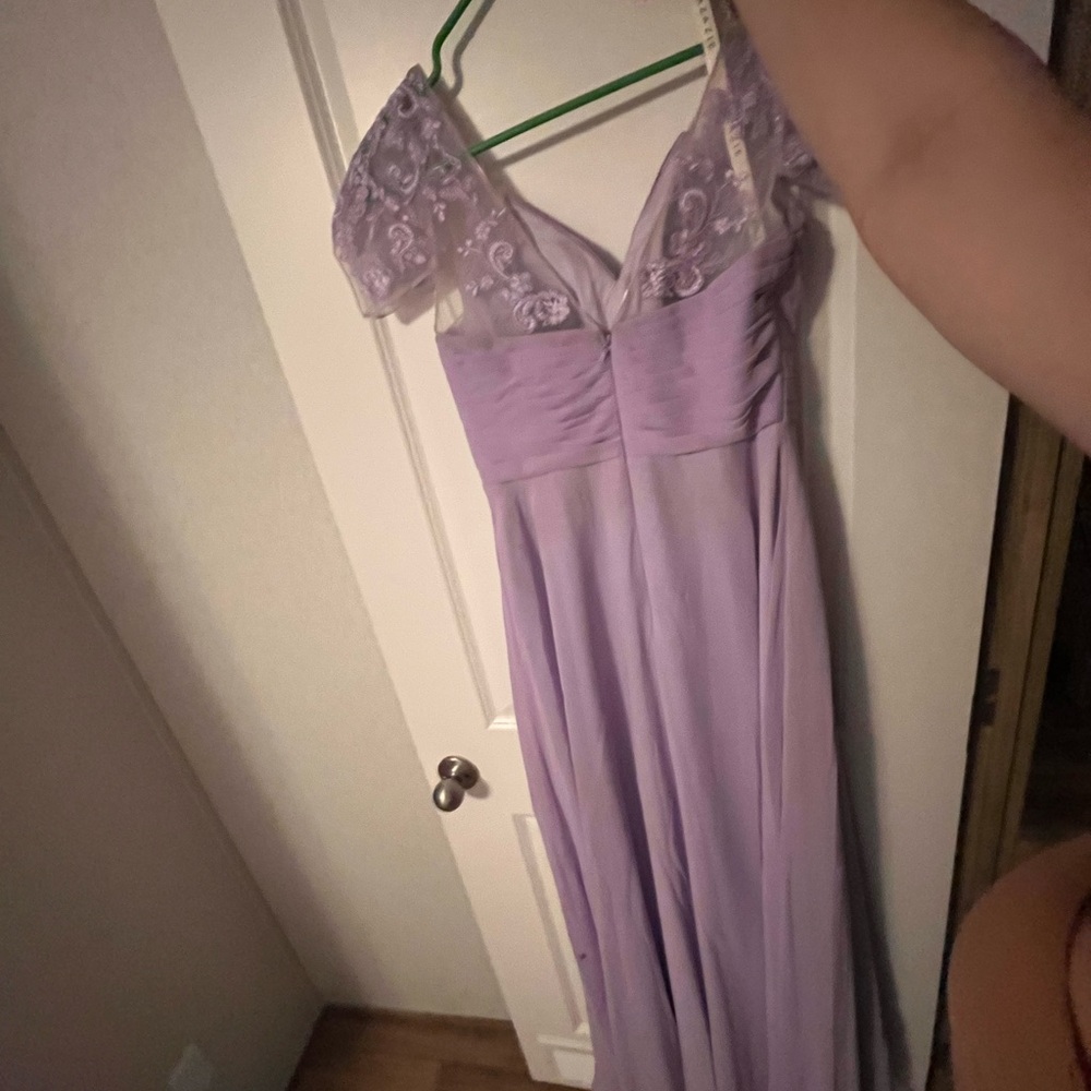 Azazie Lavender Lace Maxi Dress